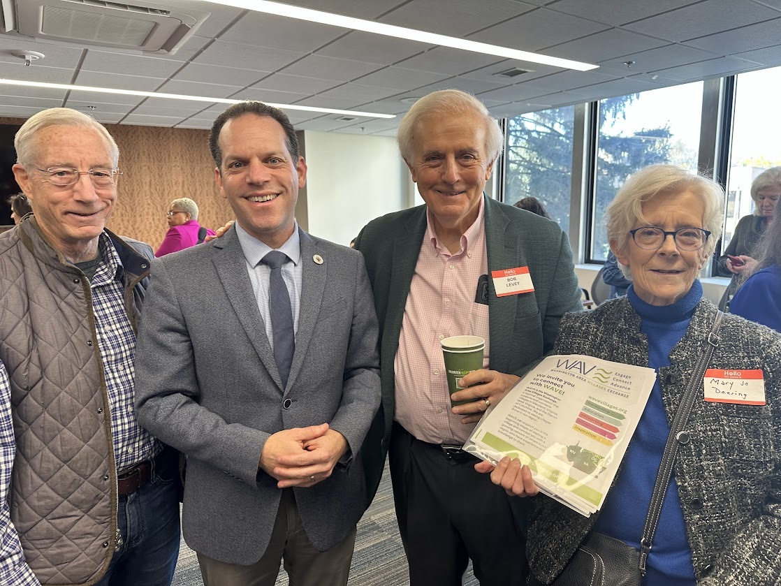 A photo of Councilmember Glass with some senior residents of Montgomery County