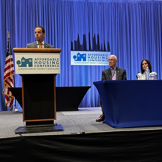 A picture of Councilmember Glass speaking at the Affordable Housing Conference