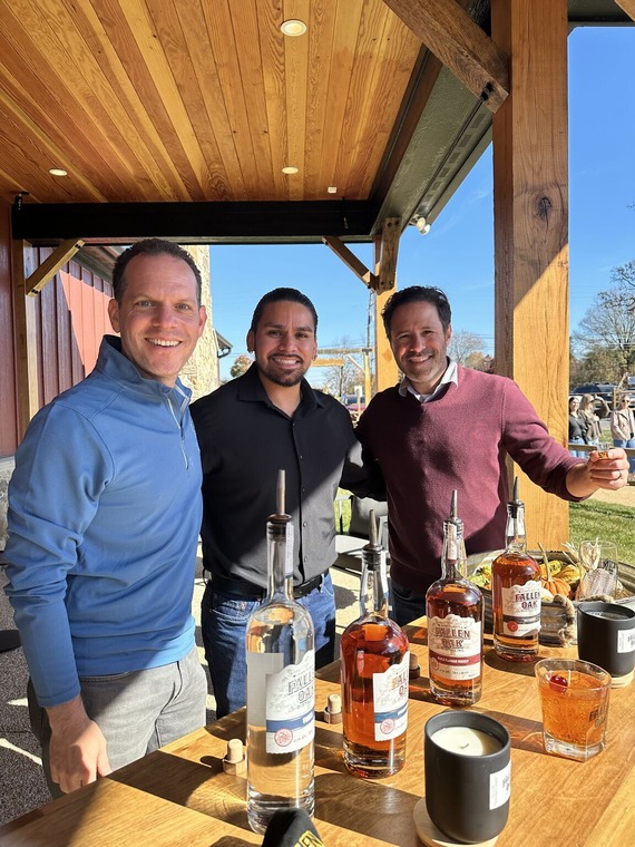 Councilmember Glass with residents at Fallen Oak Distilling