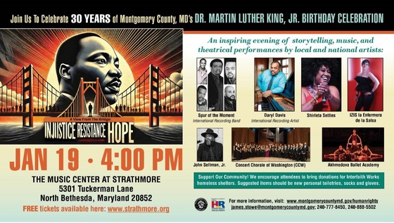 Montgomery County to Host Annual Martin Luther King, Jr. Day of Service and Birthday Celebration, January 18 and 19