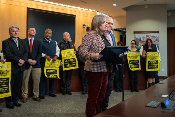Councilmember Luedtke presents a proclamation in recognition of Human Trafficking Awareness Month. 
