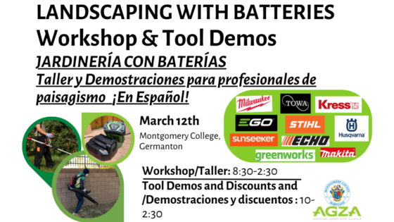 Landscape with battery workshop and demos