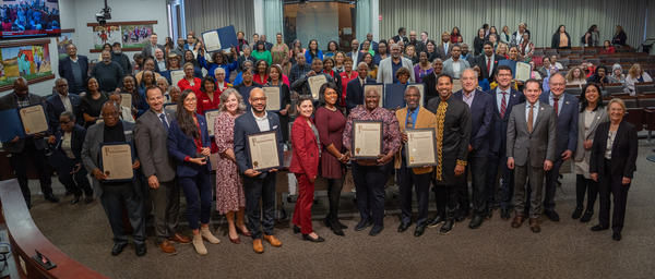 The County Council commemorating Black History Month with a proclamation, video presentation, and celebratory lunch. 