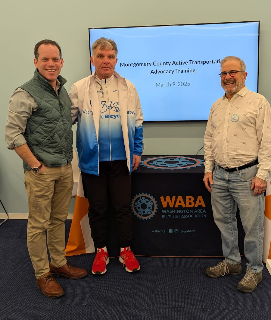 Councilmember Glass with two of WABA's leaders