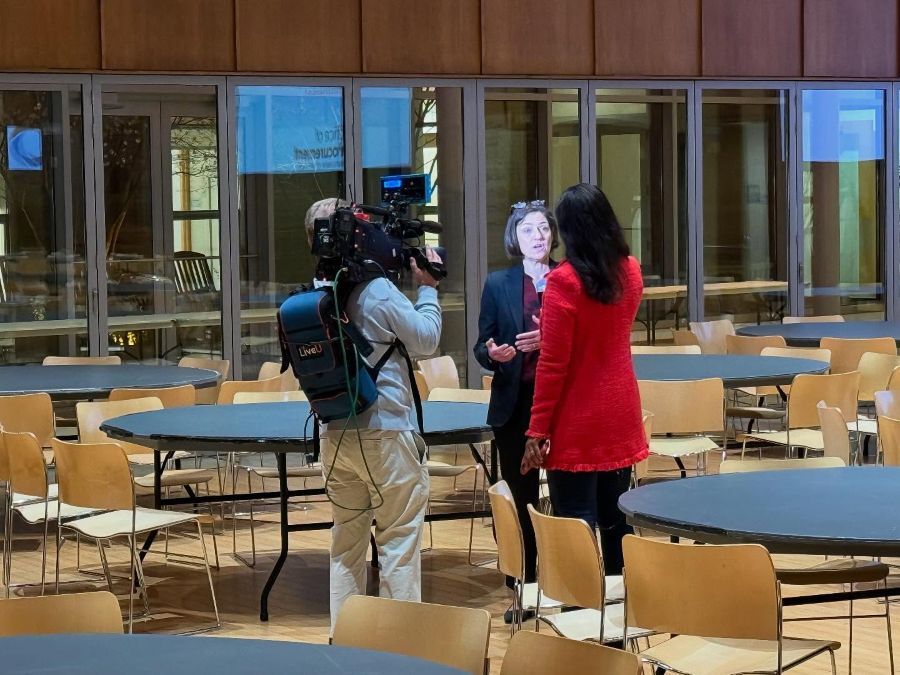 Council President Stewart speaks with WJLA’s Kellye Lynn ahead of the “Montgomery County is Open for Business” event.