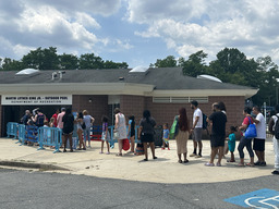 line at swimming pool