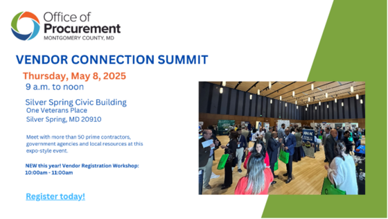 Vendor Connection Summit Offers Opportunity to Network with County Departments and Local Resource Organizations on Thursday, May 8