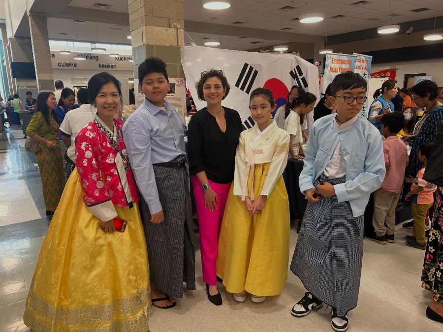 Council President Stewart and performers at the AANHPI Heritage Month and Celebration hosted by the Asian American Health Initiative.