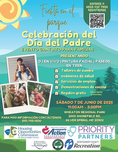 Party in the Park flier in Spanish