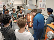 Students on engineering field trip