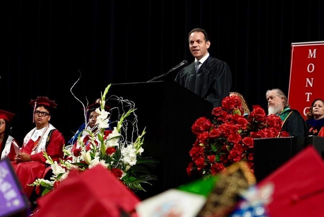 Councilmember Glass delivers the keynote address during Montgomery Blair High School's commencement ceremony