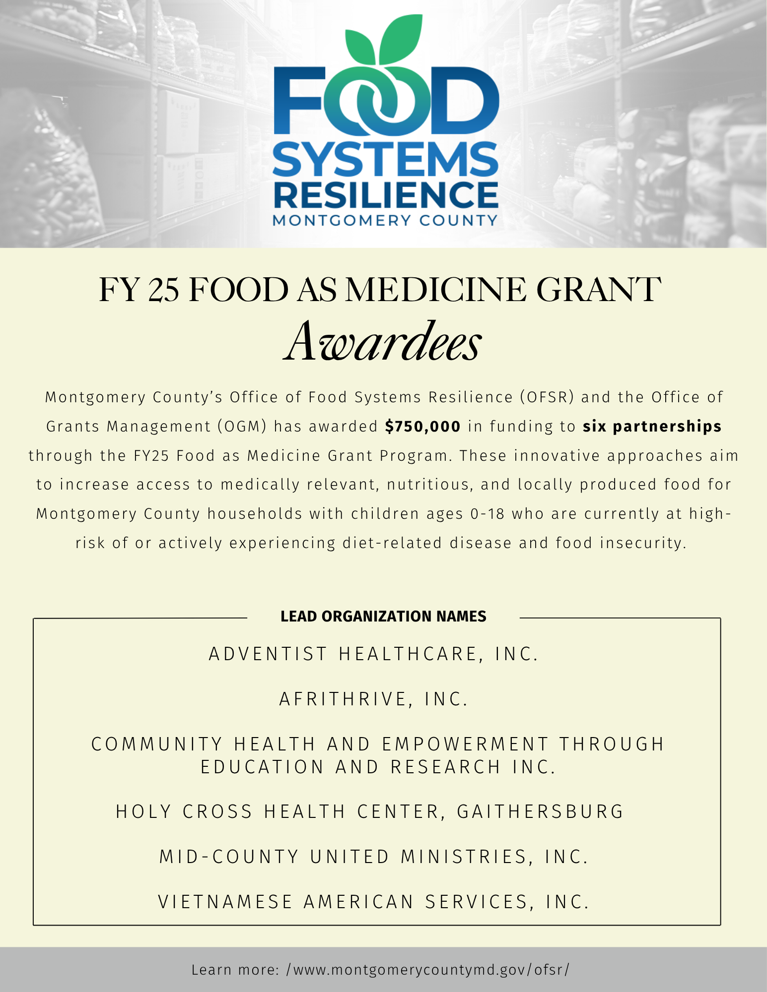Food as Medicine Grantee List