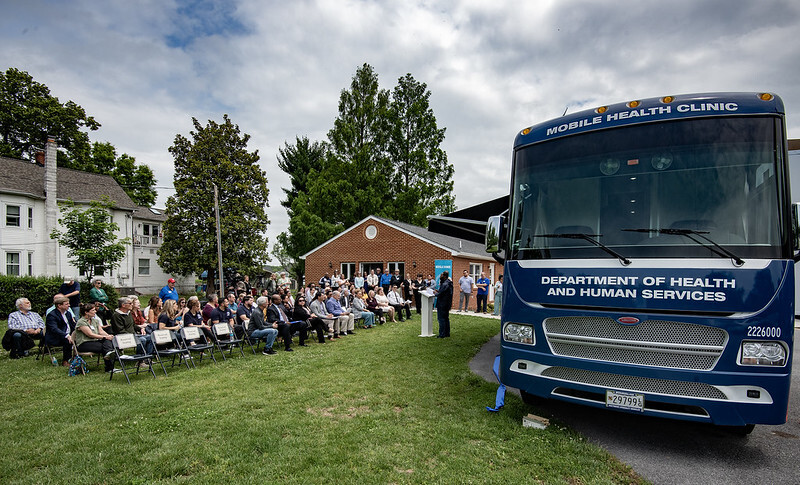 DHHS Mobile Health Clinic ribbon-cutting at WUMCO.