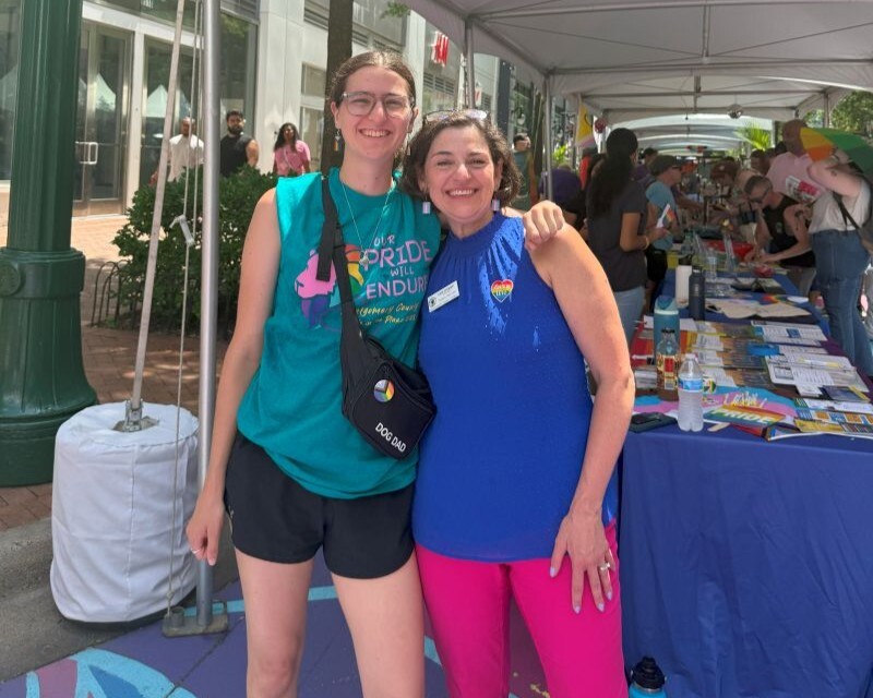 Council President Stewart with daughter Bridget at Pride in the Plaza in Downtown Silver Spring.