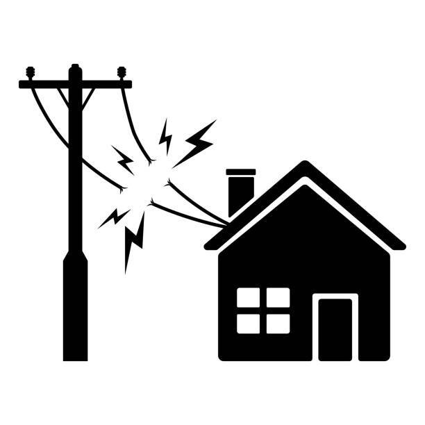 A graphic showing a house losing power