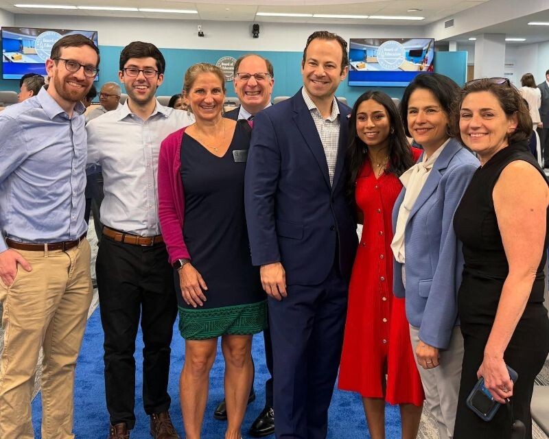 County and state officials with the newly-appointed Student Member of the Board of Education Ms. Anuva Maloo.