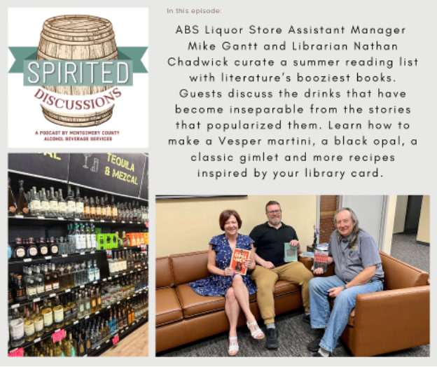 Cocktails Popularized by Literature Featured in Latest Episode of Montgomery County Alcohol Beverage Services ‘Spirited Discussions’ Podcast 