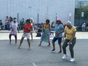 Women dancing at the Big Bloom Festival