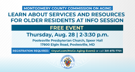 Commission on Aging to Highlight Services and Resources for Older Adults at Free Event in Poolesville on Aug. 28
