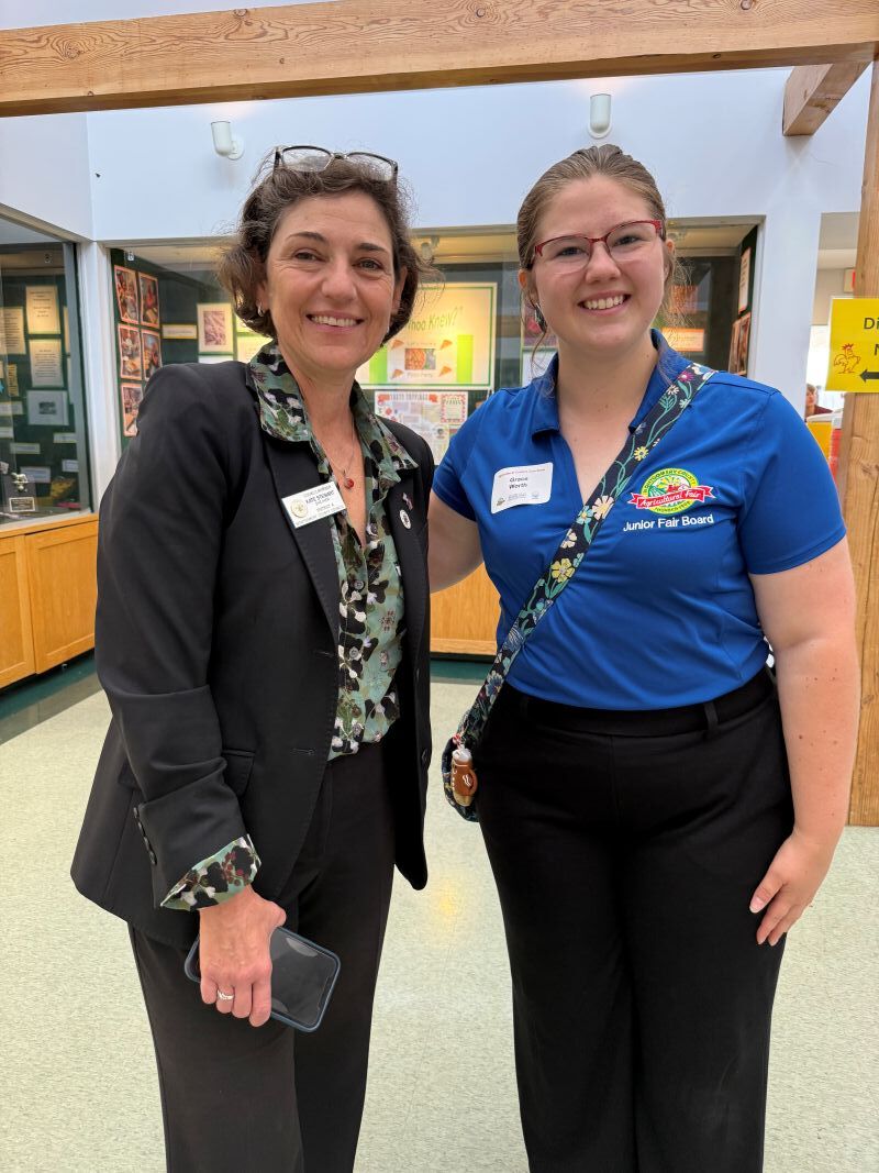 Council President Stewart with Junior Fair Board Member Grace Worth.