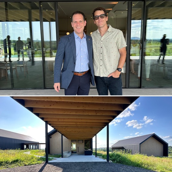 Top: Councilmember Glass and Burnt Hill Farm founder and co-owner Drew Baker; Bottom: Burnt Hill Farm tasting room