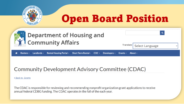 Montgomery County Seeks Several Applicants for Community Development Advisory Committee 