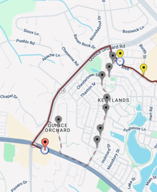 76 to quince orchard