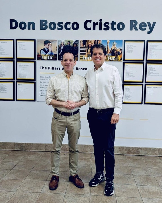 Councilmember Glass with Don Bosco Cristo Rey High School President Mark Kennedy Shriver