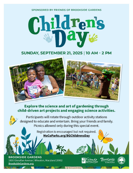 Fun and Learning Bloom at Children’s Day on Sunday, Sept. 21 at Brookside Gardens
