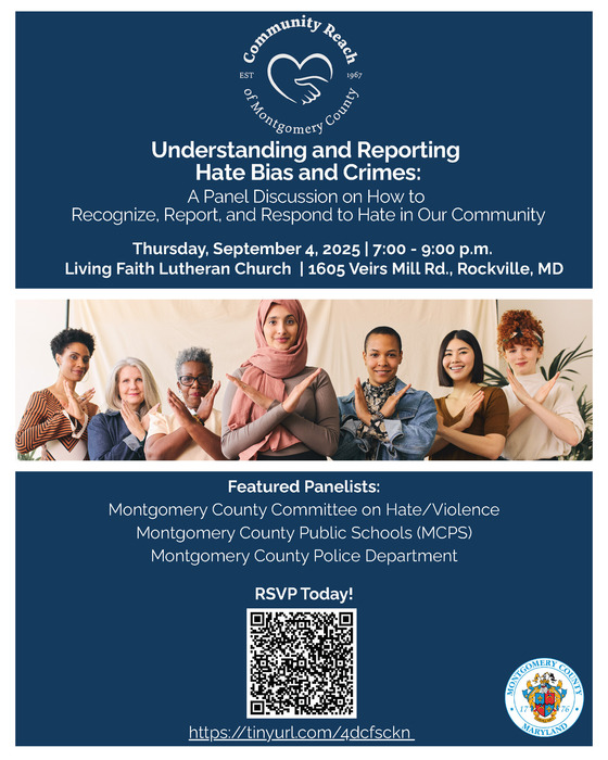 Attend the ‘Understanding and Reporting Hate Bias and Crimes’ Panel Presentation on Thursday, Sept. 5 in Rockville