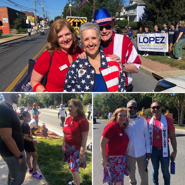 Councilmember Luedtke commemorates Labor Day at the Gaithersburg parade. 