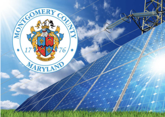 Solar panel with Montgomery County seal