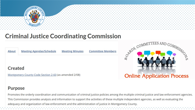 Applicants Needed for Montgomery County’s Criminal Justice Coordinating Commission 