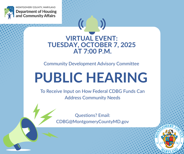 Public Hearing on Federal Community Development Block Grant Funds to Address Community Needs on Tuesday, Oct. 7