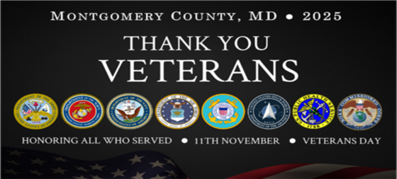 Montgomery County Honors Veterans Day Ceremonies Through Tuesday, Nov. 11