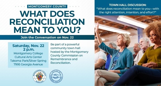 Montgomery County Commission to Host Town Hall on Reconciliation, Saturday, Nov. 22
