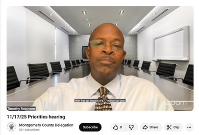 Vice Chair Timothy Robinson testifies