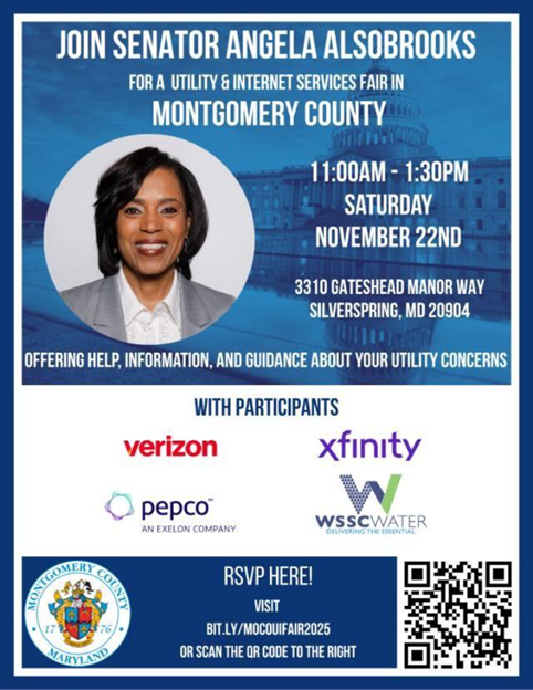 Senator Angela Alsobrooks to Host Utilities and Internet Services Fair Nov. 22 