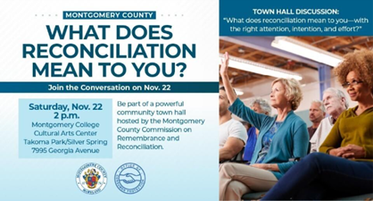 Montgomery County Commission to Host Town Hall on Reconciliation, Saturday, Nov. 22 