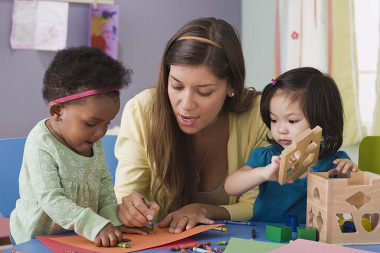 Child care provider and toddlers