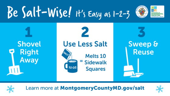 Three actions for being salt-wise - sweep, scatter, sweep up excess salt
