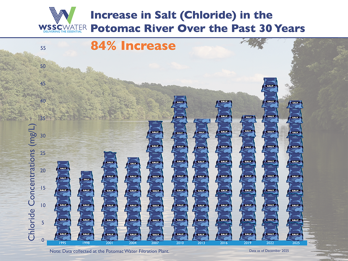 potomac river salt increase past 30 years