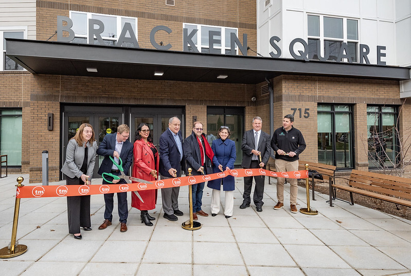 Bracken Square ribbon cutting ceremony with County Executive Marc Elrich