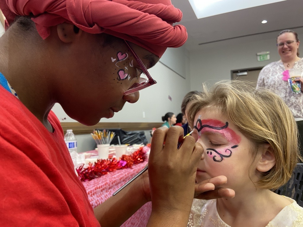 Valentine's Day face painting