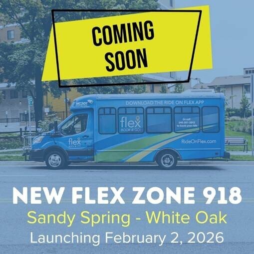 On-Demand Bus Service to Sandy Spring and White Oak Launches Monday, Feb. 2