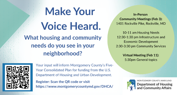 Community Meetings on Federal Funds for Housing and Community Needs Set for Tuesday, Feb. 3