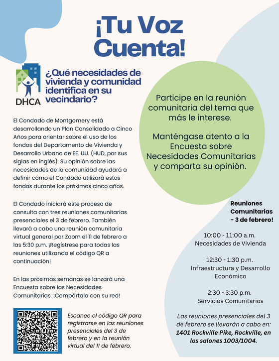 DHCA Community Invitation Spanish Flyer