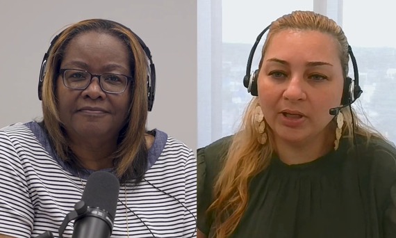 photo of podcast host gail lucas and fcc manager patsy warnick who is also the fire marshal 