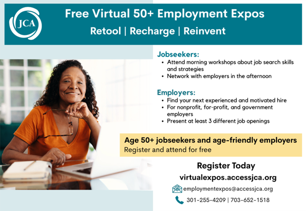 Age 50+ Jobseekers: Retool, Recharge, Reinvent at Next Virtual Job Expo on Tuesday, March 10 
