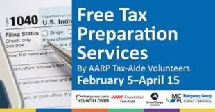  Make an Appointment for Free Tax Help Hosted by Montgomery County Public Libraries 